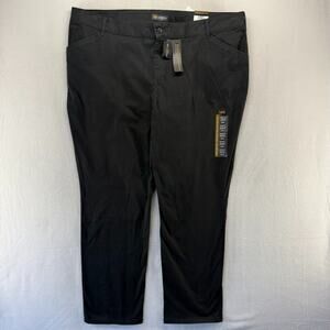 Lee Pants Women's 26 W Black Straight Leg mid Rise Relaxed Cotton Straight NEW